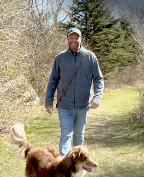 John, a Rx CAMZYOS® (mavacamten) patient with his dog